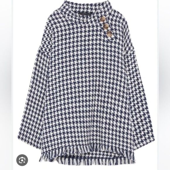 Zara Houndstooth Cape Top - Picture 2 of 5